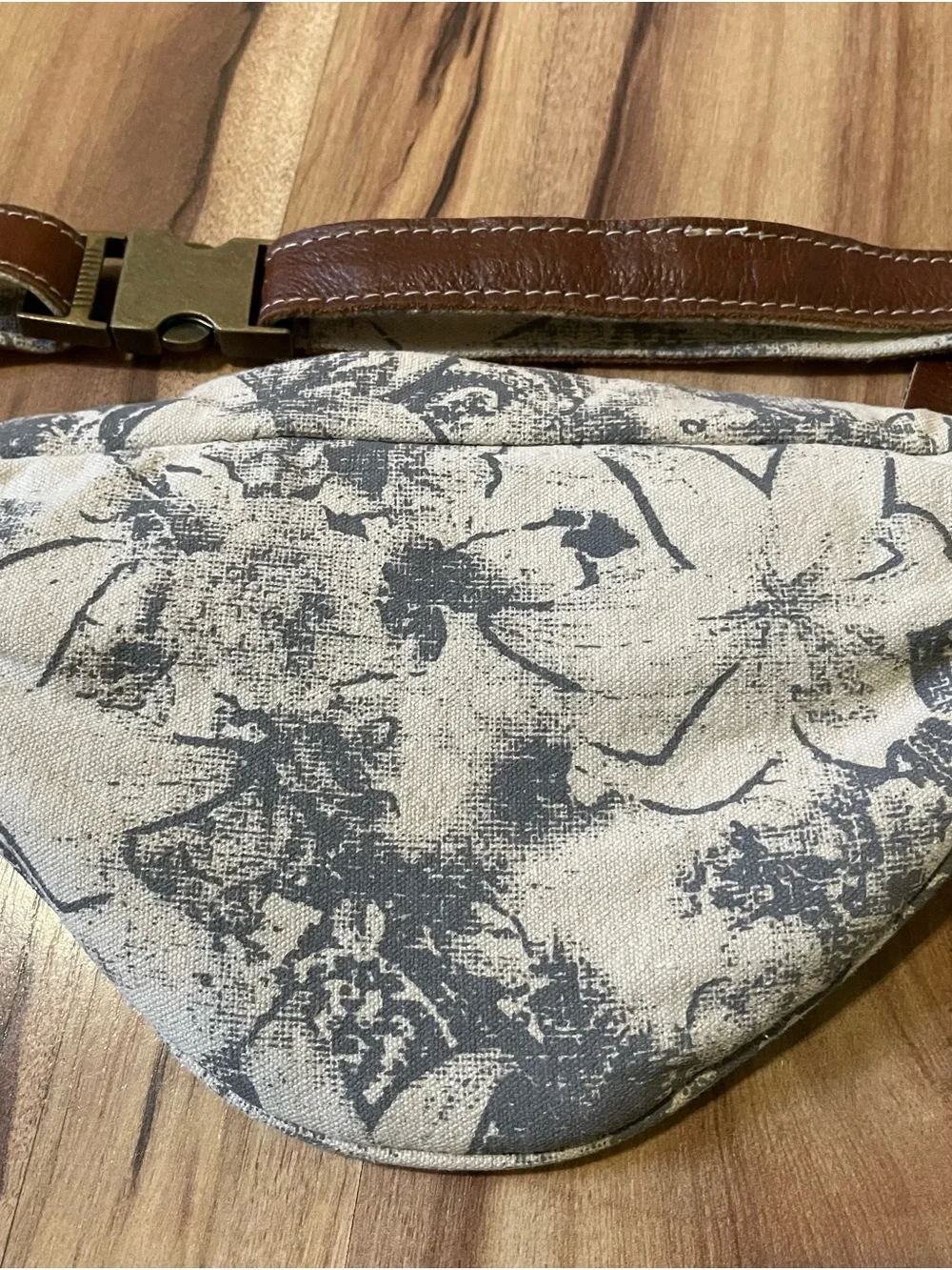 Myra Bag Western Cowhide Canvas Fanny Pack Impression Waist Bag Crossbody